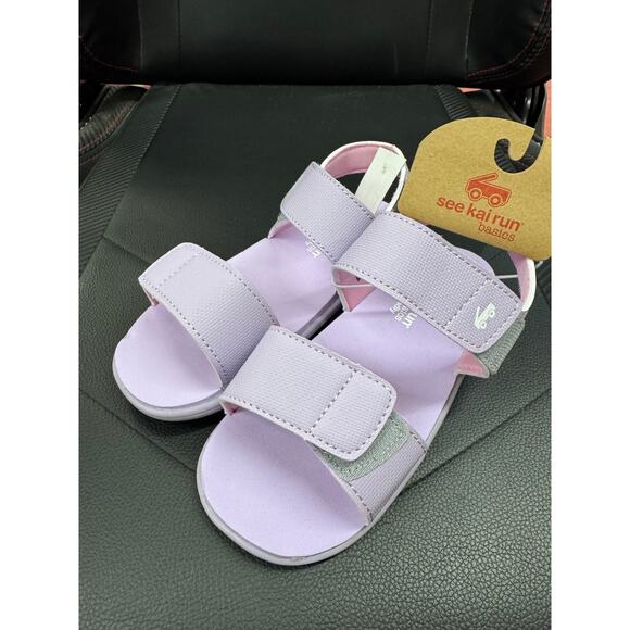 NWT Girls See Kai Run Purple Jaylen Sandals - Size 12 - Picture 1 of 4